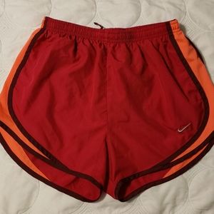 Red and Coral/Orange Nike Dri-Fit Shorts